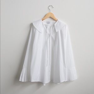 NEW* Pleated Cuff Poplin Shirt - White